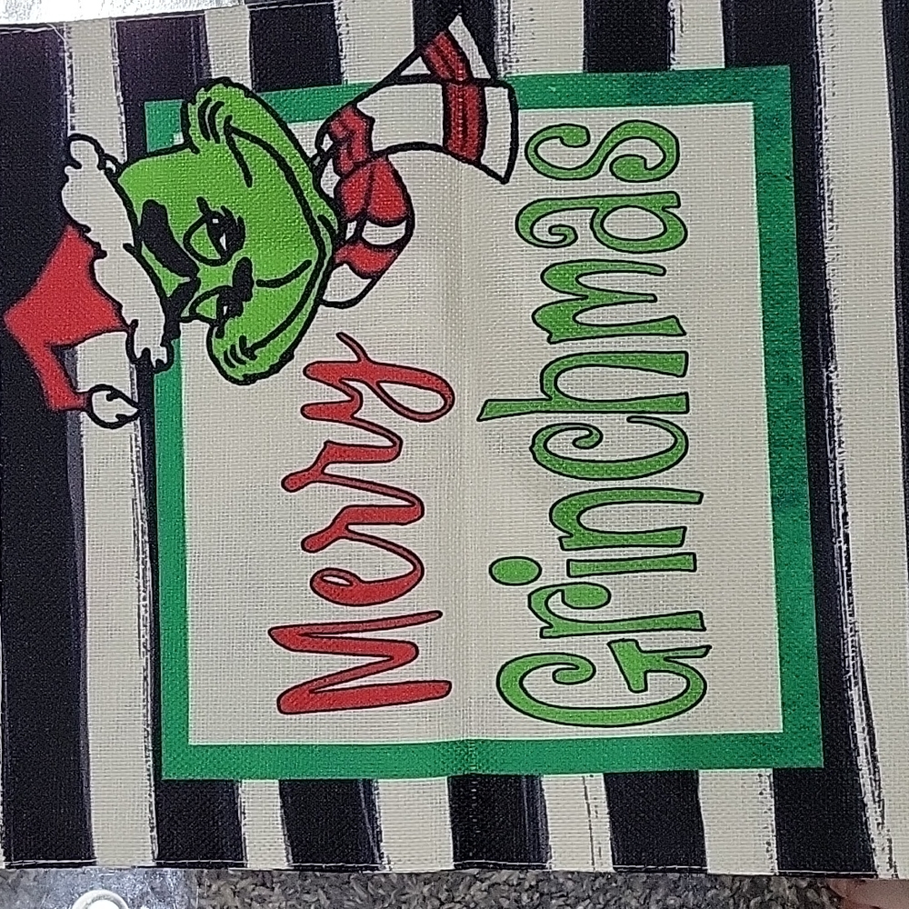 " Merry Grinchmas " Christmas Grinch Santa Claus Holiday Garden Flag decor flag